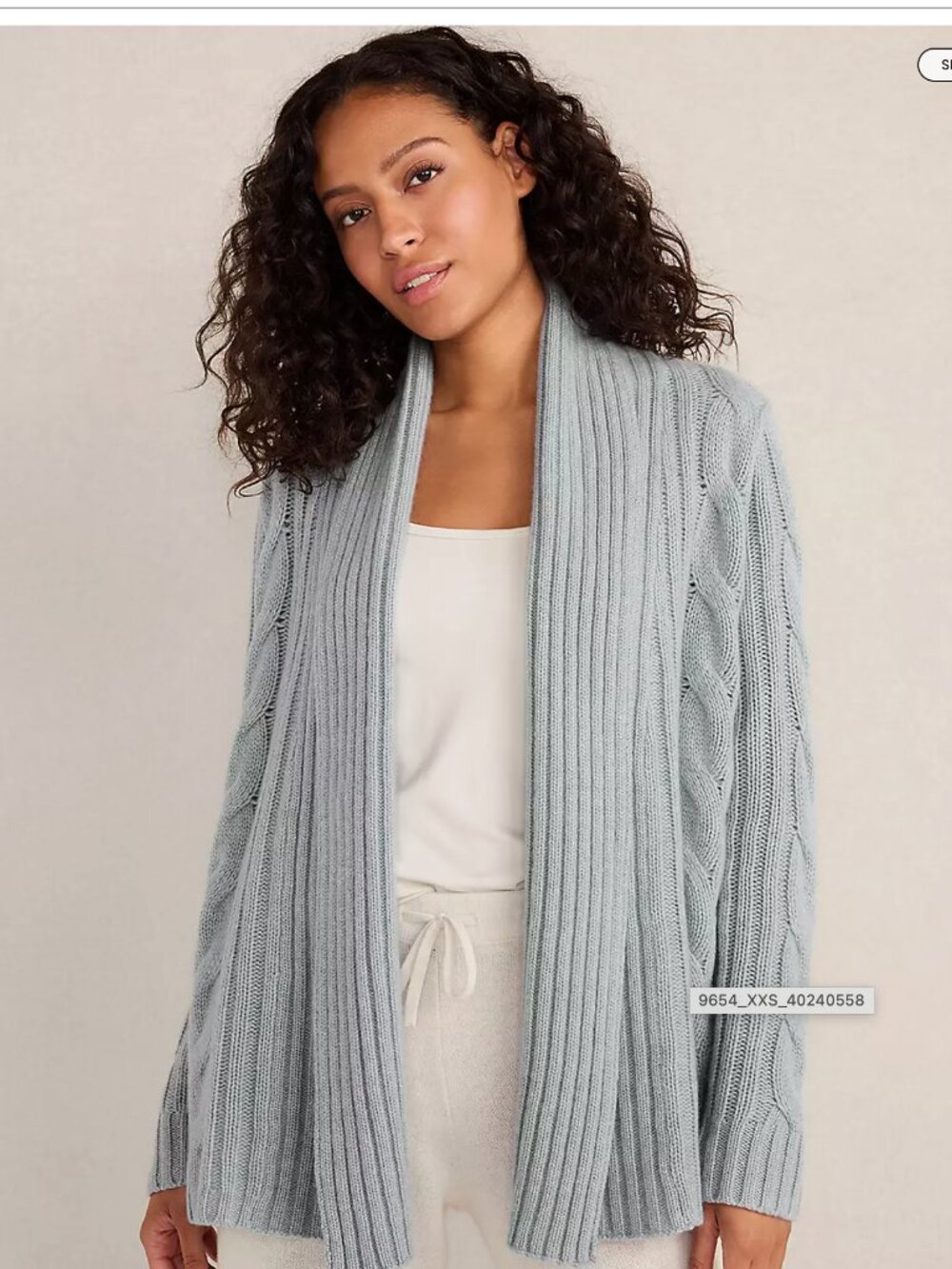 Haven Well Within Cashmere Cable Open Front Cardigan Women's SZ Medium